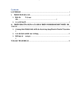 Bài tập lớn môn Phương pháp tính đề tài "Ứng dựng biến đổi Fourier hữu hạn để khử nhiễu âm thanh"