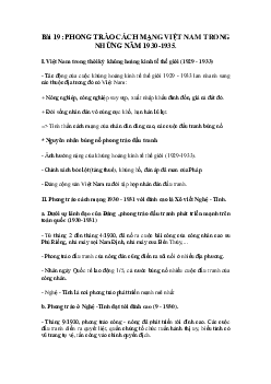 Phong trào cách mạng Việt Nam trong những năm 1930 - 1935