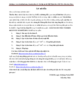 Phân dạng trắc nghiệm cực trị của hàm số (2019) – Trần Duy Thúc Toán 12