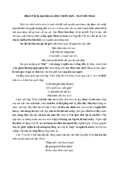 Phân tích, đánh giá Dục Thúy Sơn - Nguyễn Trãi Ngữ Văn 10 sách Kết Nối Tri Thức