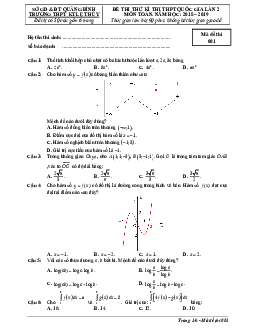 Đề thi thử Toán THPT Quốc gia 2019 trường THPT Lệ Thủy – Quảng Bình lần 2