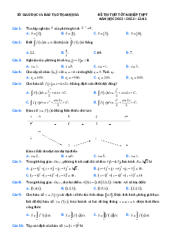 Đề thi thử THPT Quốc gia năm 2023 môn Toán lần 1 Sở GD&ĐT Thanh Hóa