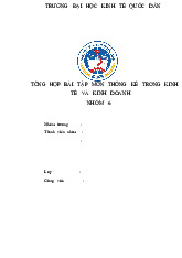 Tổng hợp bài tập môn Thống kê trong kinh tế và kinh doanh | Trường Đại học Kinh Tế Quốc Dân