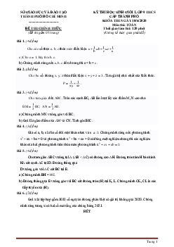 Đề thi học sinh giỏi lớp 9 THCS cấp thành phố Sở GD TP. Hồ Chí Minh (có lời giải)