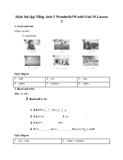 Giải SBT Tiếng Anh 3 Wonderful World Unit 10 Our World Lesson 2