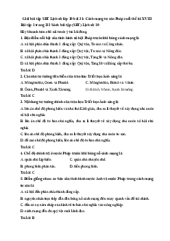 Giải bài tập SBT Lịch sử lớp 10 bài 31: Cách mạng tư sản Pháp cuối thế kỉ XVIII