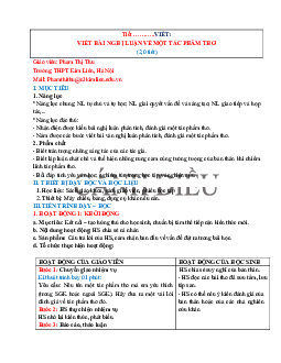 Viết bài văn nghị luận về một tác phẩm thơ | Giáo án Văn 11 Cánh diều