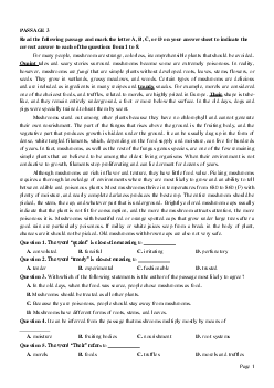 PASSAGE 3_Theme 1. Environment and Nature (Môi trường và thế giới tự nhiên)