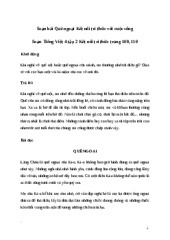 Soạn bài Đọc: Quê ngoại | Kết nối tri thức