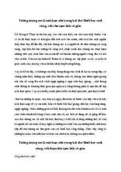 Tưởng tượng em là một bạn nhỏ trong bài thơ Buổi học cuối cùng, viết một đoạn thư tạm biệt cô giáo  | Văn mẫu Tiếng việt 4| Cánh diều