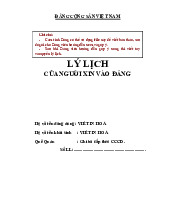 Tài liệu viết lý lịch của người xin vào Đảng | Trường Đại học Kinh tế – Luật, Đại học Quốc gia Thành phố Hồ Chí Minh