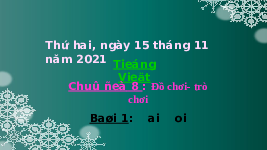 Giáo án điện tử Tiếng việt 1 bài 1 Chân trời sáng tạo : Ai oi