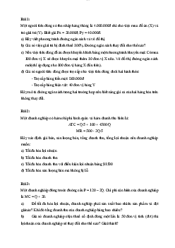 Các dạng bài tập của môn kinh tế - Kinh tế vĩ mô | Trường Đại học Giao thông Vận Tải
