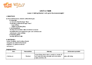 Giáo án Tiếng Anh 7 Unit 8: Films sách Global Success
