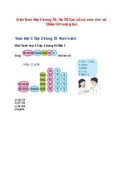 Giải Toán lớp 3 trang 53, 54, 55 Các số có năm chữ số Chân trời sáng tạo