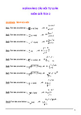 Đề cương môn giải tích 2- Trường Đại học bách khoa - Đại học đà nẵng.
