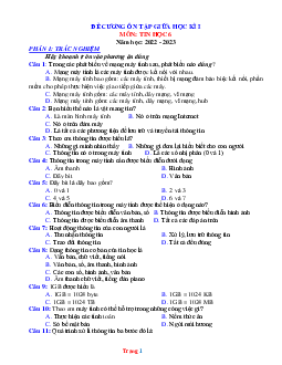 Đề cương ôn tập giữa HK1 Tin Học 6 năm học 2022-2023