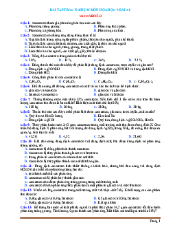 Bài tập trắc nghiệm môn hóa học 9 bài 51 Saccarozơ (có đáp án)