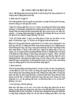 Đề cương ôn tập môn Lễ hội Việt Nam | Đại học Văn hóa Hà Nội