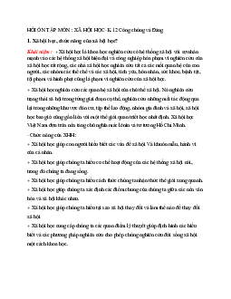 Đề cương môn Xã hội học