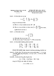 Đề 1 - Lý thuyết ma trận | Đại học Sư phạm Hà Nội