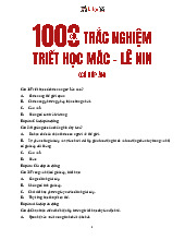 1000 câu trắc nghiệm môn Triết học Mac-Lenin | Trường Đại học Luật Hà Nội