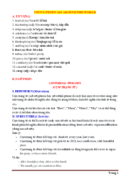 Bài tập thực hành chuyên sâu Tiếng Anh 7 Unit 9: Festivals Around The World (có đáp án và lời giải)