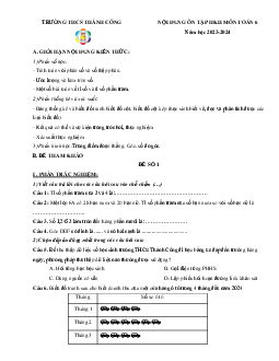 Đề cương học kỳ 2 Toán 6 năm 2023 – 2024 trường THCS Thành Công – Hà Nội