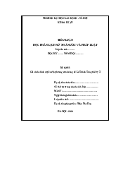 Tiểu luận học phần lịch sử nhà nước và pháp luật | Đại học Lao động - Xã Hội
