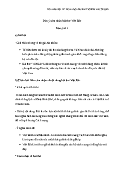 Cảm nhận bài thơ Việt Bắc của Tố Hữu (2 Dàn ý + 10 Mẫu) hay chọn lọc | Văn mẫu lớp 12