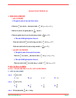 Tóm tắt lý thuyết và bài tập trắc nghiệm hai bài toán về phân số Toán 6