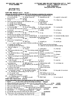 Đề thi chọn học sinh giỏi Tiếng Anh lớp 12 TP HCM năm học 2013-2014