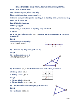 Tài liệu dạy thêm – học thêm chuyên đề đoạn thẳng, trung điểm của đoạn thẳng