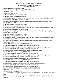 Đề cương ôn tập học kì 1 môn Công nghệ 10 sách Chân trời sáng tạo