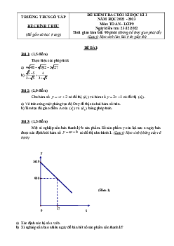 Đề cuối học kì 1 Toán 9 năm 2022 – 2023 trường THCS Gò Vấp – TP HCM