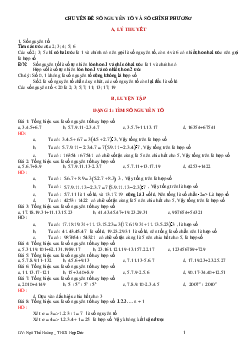 Chuyên đề số nguyên tố và số chính phương bồi dưỡng học sinh giỏi Toán 6 – 7