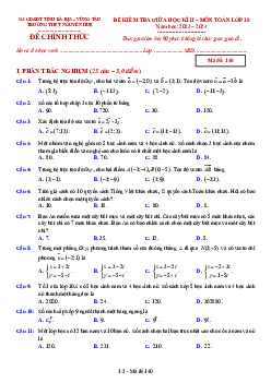 Đề thi giữa học kì 2 Toán 10 năm 2023 – 2024 trường THPT Nguyễn Huệ – BR VT