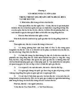 Chương 6: Vấn đề dân tộc và tôn giáo trong thời kì quá độ lên chủ nghĩa xã hội