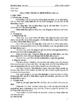 Giáo án Công nghệ 6 sách Chân trời sáng tạo Bài 4 Tiết 2,3