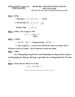 Đề thi học sinh giỏi môn Toán lớp 6 phòng GD&ĐT Giao Thủy năm 2018 - 2019