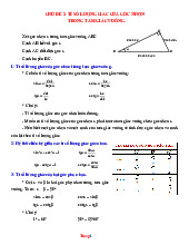 Phương Pháp Giải Tỉ Số Lượng Giác Góc Nhọn Có Lời Giải Lớp 9