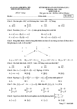 Đề khảo sát lần 1 Toán 10 năm 2023 – 2024 trường THPT Khoái Châu – Hưng Yên