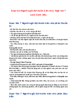 Soạn bài Người ngồi đợi trước hiên nhà | Ngữ văn 7 sách Cánh diều