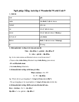 Ngữ pháp Tiếng Anh lớp 4 Wonderful World Unit 9