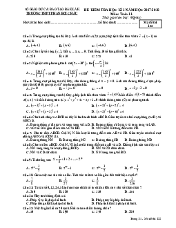 Đề thi HKI Toán 11 năm học 2017 – 2018 trường THPT Phan Bội Châu – Đăk Lăk