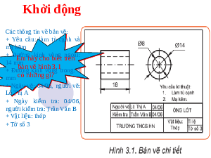 Giáo án điện tử Công nghệ 8 Bài 3 Kết nối tri thức: Bản vẽ chi tiết