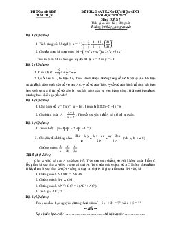 Đề khảo sát năng lực Toán 7 năm 2021 – 2022 phòng GD&ĐT Thái Thụy – Thái Bình