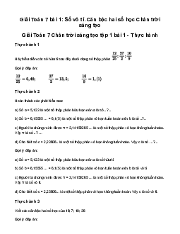 Giải Toán lớp 7 Bài 1: Số vô tỉ, căn bậc hai số học | Chân trời sáng tạo