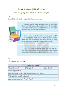 Soạn bài Đọc mở rộng trang 92 | Kết nối tri thức