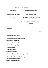 Đề thi giữa kì 1 Tiếng Anh 7 Explore English